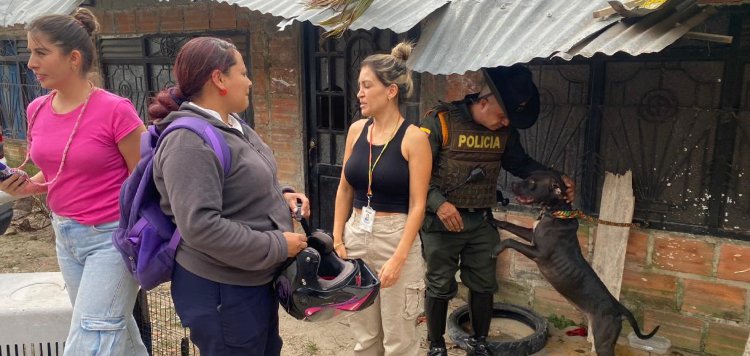 Policía Ambiental rescató a “niña”, una perra de raza pitbull abandonada