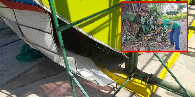 Sin sentido de pertenencia, ya vandalizaron y robaron partes de la instalación del alumbrado navideño que no ha sido iluminado