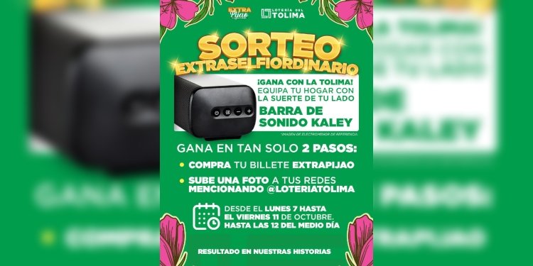 La Lotería del Tolima premia a sus fieles compradores del billete Extrapijao con una espectacular barra de sonido