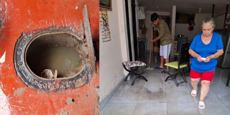 Se inundó vivienda de una abuelita en el barrio Cerro Gordo