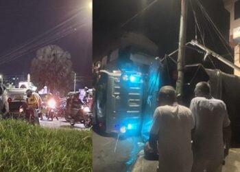 Dos accidentes de tránsito ocurrieron en Ibagué: Un carro se volcó en la 60  y un camión se devolvió y se estrelló contra una droguería