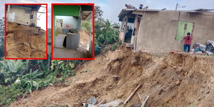 Familia pide colaboración para reconstruir su casa afectada por un deslizamiento de tierra