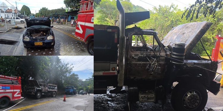 Autoridad reportan dos incendios vehiculares en Mariquita