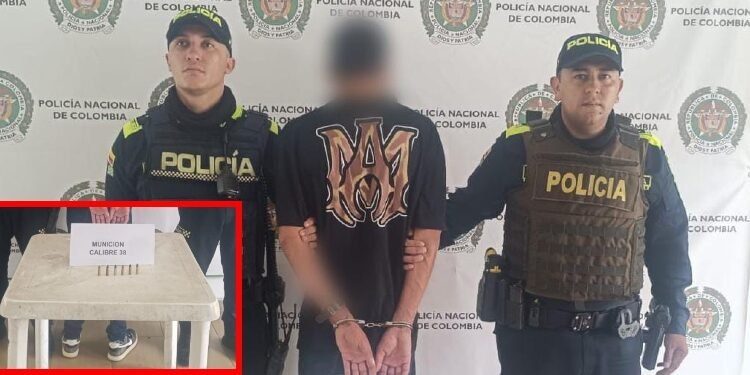 Sujeto fue sorprendido con varios cartuchos de revólver en Honda