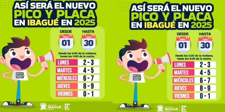 Así quedó el nuevo pico y placa en Ibagué para el primer semestre de 2025