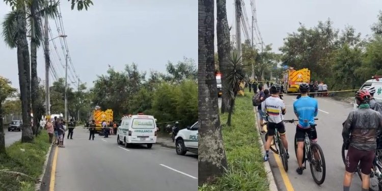 Ciclista hospitalizado luego de ser rescatado de un voladero en el sector de Mirolindo
