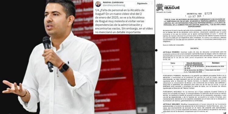 Concejal Andrés Zambrano reveló acto administrativo para dar los días compensatorios a empleados de la Alcaldía