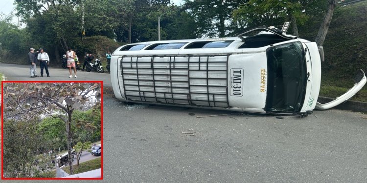Cinco menores de edad resultaron heridos en volcamiento de ruta escolar en la Arboleda Campestre