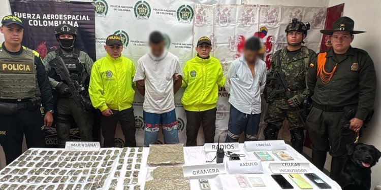 Alias ‘Balin’ y ‘El Negro’ fueron sorprendidos con cerca de 2 kilos de marihuana