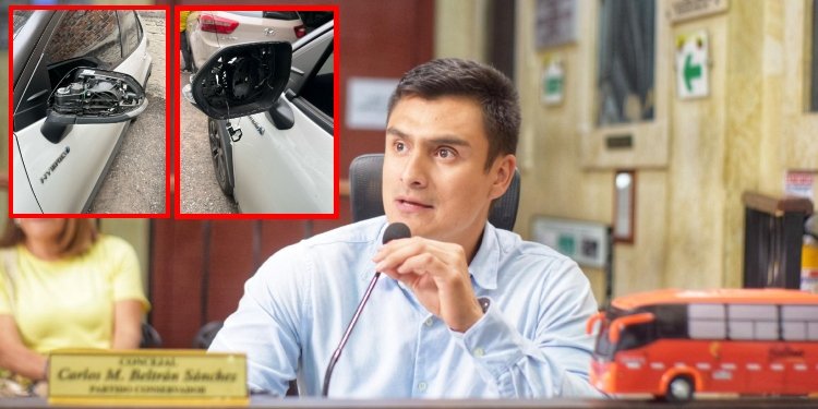 Ladrones robaron espejo de camioneta del concejal Carlos Beltrán