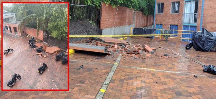 Colapso de muro en Conjunto Hábitat Ocobos 1, genera preocupación entre los propietarios