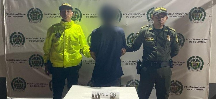 Alias ‘Caliche’ fue detenido por la Policía con munición de uso privativo de la fuerza publica 