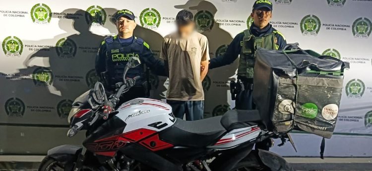 Hombre fue capturado con una motocicleta hurtada