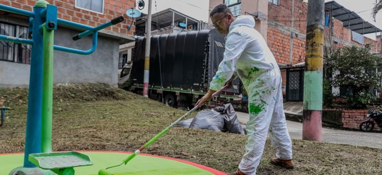 Continúa el embellecimiento de más parques de Ibagué