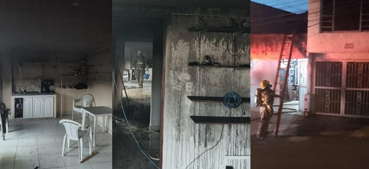 Veladora habría causado incendio estructural en el barrio La Campiña
