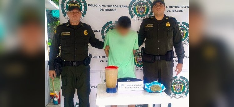 Sujeto detenido con ‘marimba’ que llevaba escondida en una licuadora