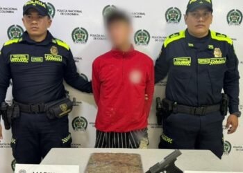 Sujeto fue sorprendido con ‘panela’ de marihuana y arma traumática en el barrio San Antonio