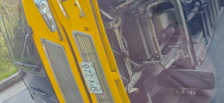 Imprudencia del conductor del bus de Rápido Tolima provocó accidente y lesiones a una pasajera en la ruta Fresno – Manizales