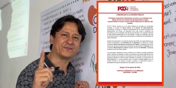 Partido Comunista apoyará a Renzo García