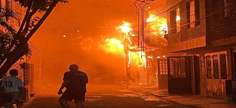 Incendio afectó a cuatro viviendas en el barrio Antonio Nariño de Ibagué
