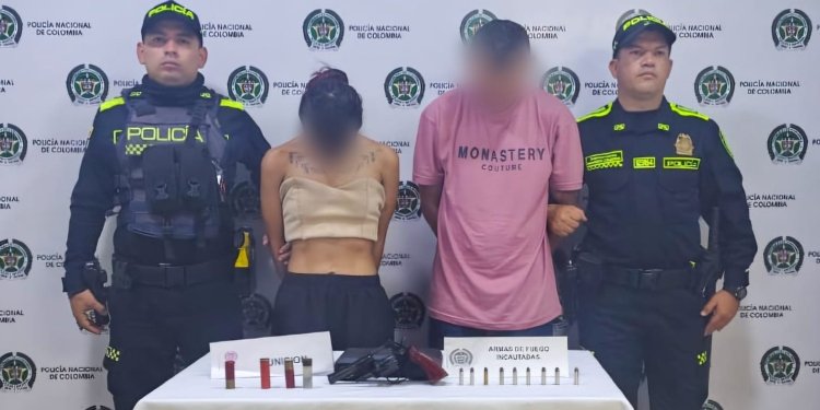 Pareja fue detenida con un revólver y varias munición en su poder en la Comuna Seis de Ibagué