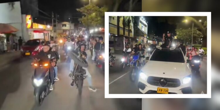 Influencers ibaguereños generan polémica por rodada nocturna y maniobras peligrosas en pleno centro de la ciudad