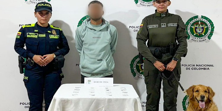 Canina ‘Perla’ olfateó a hombre que llevaba estupefaciente en su poder