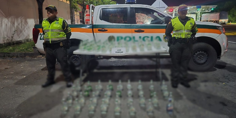 90 botellas de licor de contrabando fueron incautadas en carreteras del Tolima