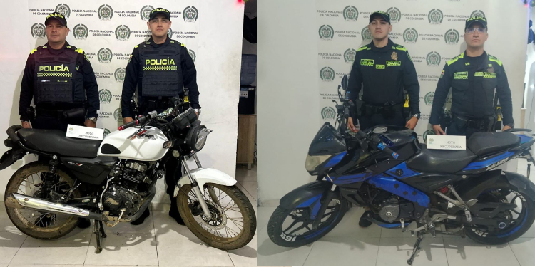 Policía recuperó dos motocicletas reportadas como hurtada