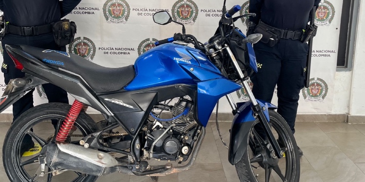 Moto robada en San Luis fue recuperada por la Policía en Guamo