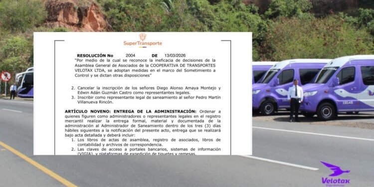 Golpe a la vieja administración de Velotax: SuperTransporte designó a Pedro Villanueva gerente de la cooperativa.