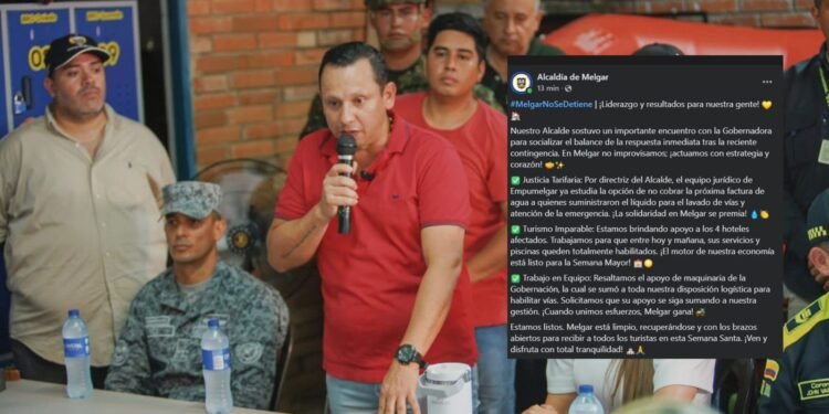 Tras la emergencia, alcalde de Melgar propone alivio en factura de agua y recuperación hotelera