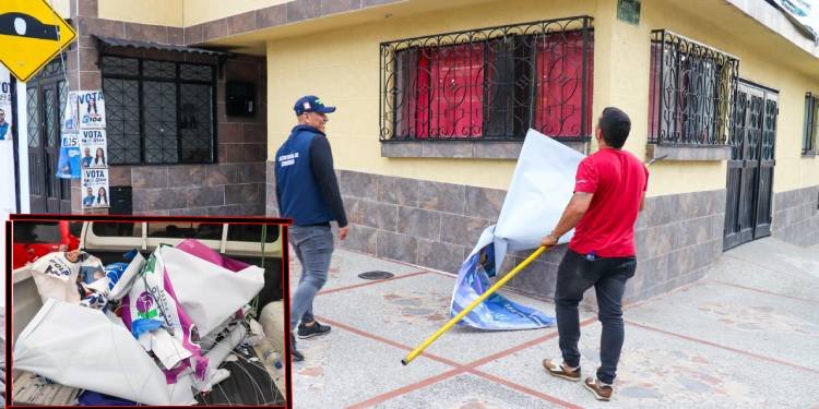 726 elementos de publicidad política que no habían sido retirados fueron desmontados en Ibagué
