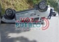 ¡Quedó llantas arriba! Aparatoso accidente en la vía al Líbano deja herido