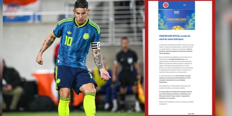 James Rodríguez hospitalizado en Minnesota por deshidratación severa
