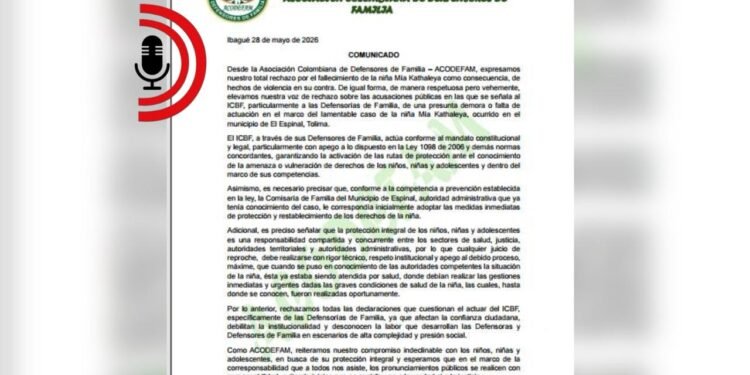 Acodefam rechazó señalamientos contra las Defensorías de Familia por caso de Mía Kathaleya