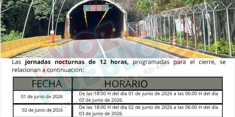 Atención viajeros, desde hoy primero de junio habrá cierre nocturno en el Túnel de Gualanday por mantenimiento