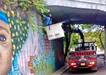 Instalaron nuevos reflectores para fortalecer iluminación en Puente de Versalles