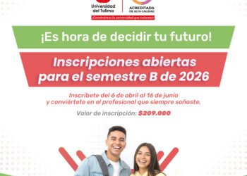 El tiempo corre: la Universidad del Tolima se acerca al cierre de inscripciones para el semestre B de 2026
