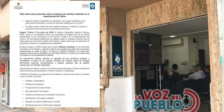 IGAC alerta sobre estafas con falsos trámites catastrales en El Espinal
