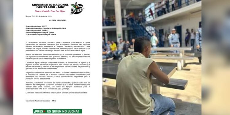 Emergencia humanitaria en la cárcel Picaleña de Ibagué: internos completan 48 horas sin luz ni agua y alertan por pacientes en riesgo de muerte