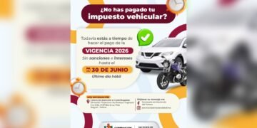 Últimos días para pagar el Impuesto Vehicular vigencia 2026 sin sanciones ni intereses.