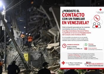 LA CRUZ ROJA COLOMBIANA SECCIONAL TOLIMA ACTIVA EL PROGRAMA DE RESTABLECIMIENTO DE CONTACTOS ENTRE FAMILIARES POR TERREMOTO EN VENEZUELA