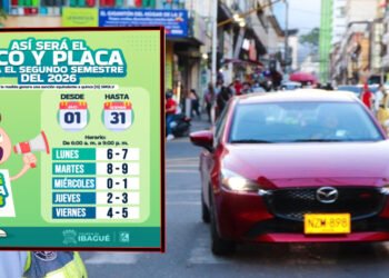 A partir del primero de julio cambiará el pico y placa para particulares en Ibagué