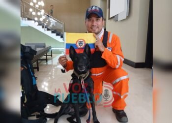 Un rescatista de Ibagué y su perro participaron en la búsqueda de sobrevivientes tras los terremotos en Venezuela