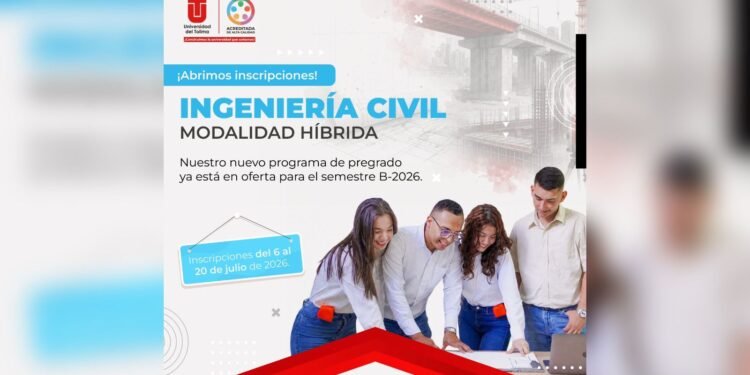 Universidad del Tolima abre inscripciones para su nuevo programa en Ingeniería Civil
