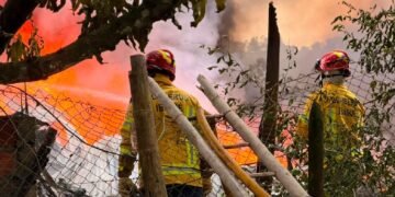 Incendio en la vereda Carrizales dejó ocho personas lesionadas y un felino con quemaduras