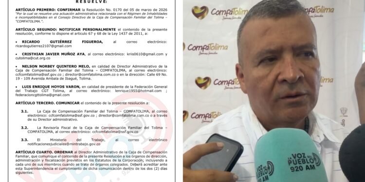Supersubsidio ratificó a Nelson Norbey Quintero Melo como director de ComfaTolima