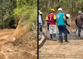 Comunidad de Calambeo destaca trabajo conjunto en construcción de la placa huella hacia Ambalá