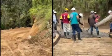 Comunidad de Calambeo destaca trabajo conjunto en construcción de la placa huella hacia Ambalá
